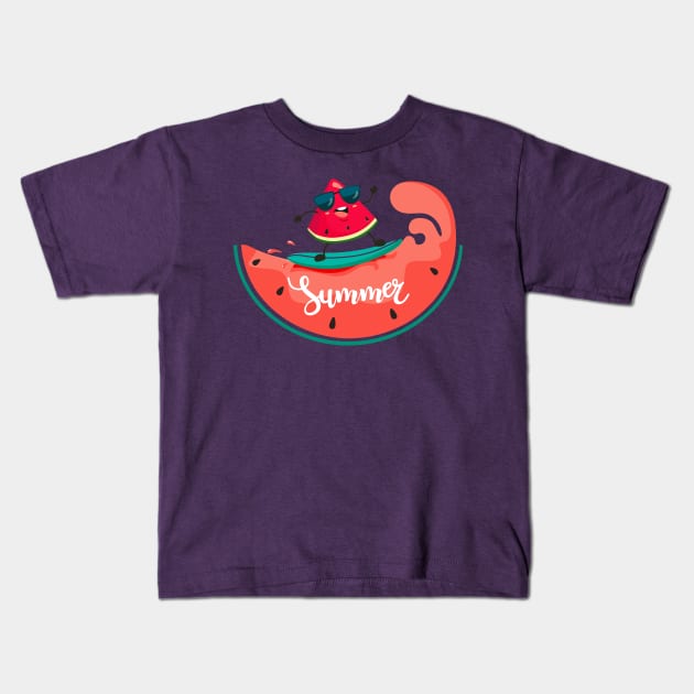 Summer Melon Kids T-Shirt by King Tiger